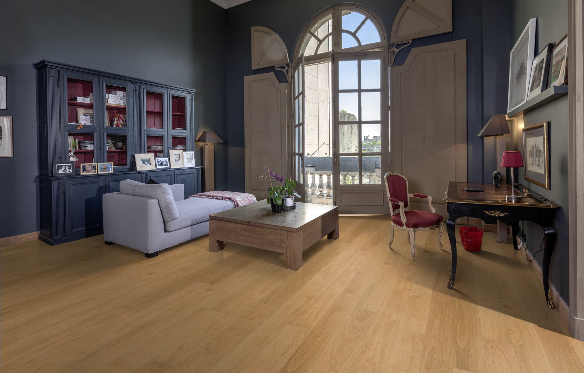 Паркетная доска Kahrs Столичная Дуб Дублин Dublin 151N4AEKF0KW240 Calm 2420×187×15 фото в интерьере